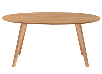 Table à manger design scandinave ovale bois clair L160 cm MARIK
