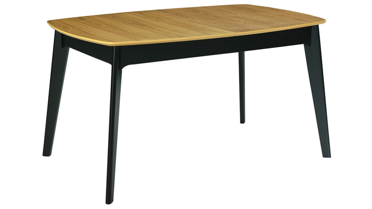 Table à manger extensible bois et noir L140-180 cm MEENA - Miliboo & Stéphane Plaza