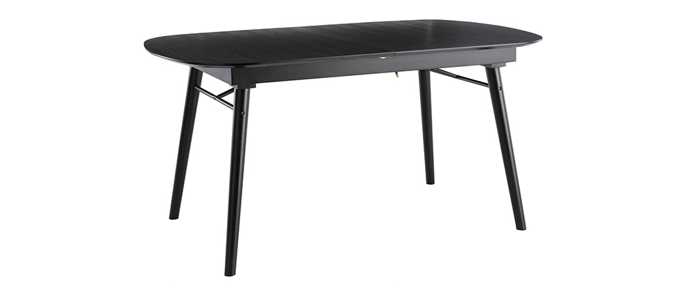 Table à manger extensible bois noir et gris L150-180 cm SHELDON