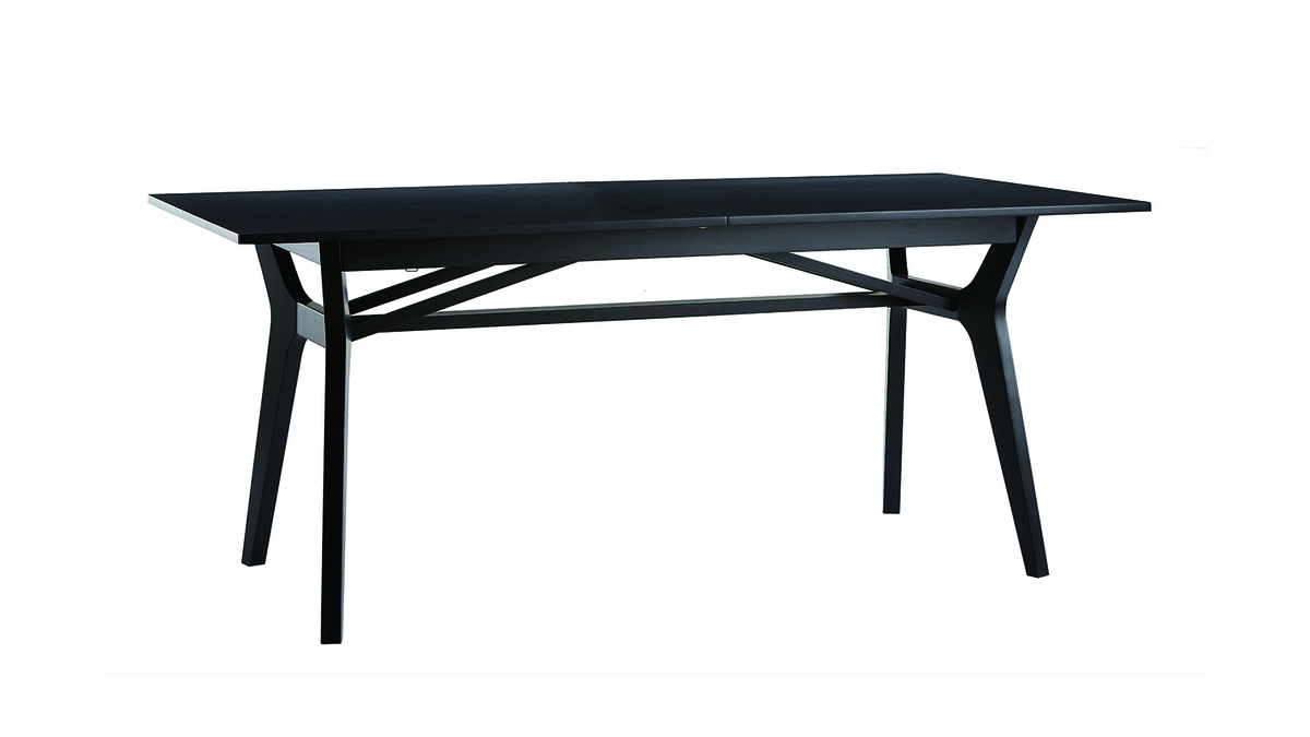 Table à manger extensible bois noir L180-220 cm FOSTER
