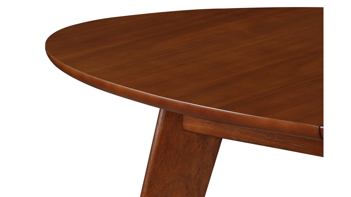 Table à manger extensible ovale en bois foncé L150-200 MARIK