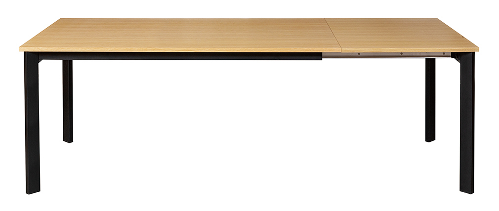 Table à manger extensible placage chêne et métal L162-232 cm MEEVLA