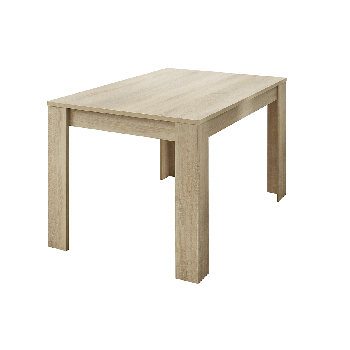 Table à manger extensible plaquée chêne clair rectangulaire L137-185 cm KOFI vue1