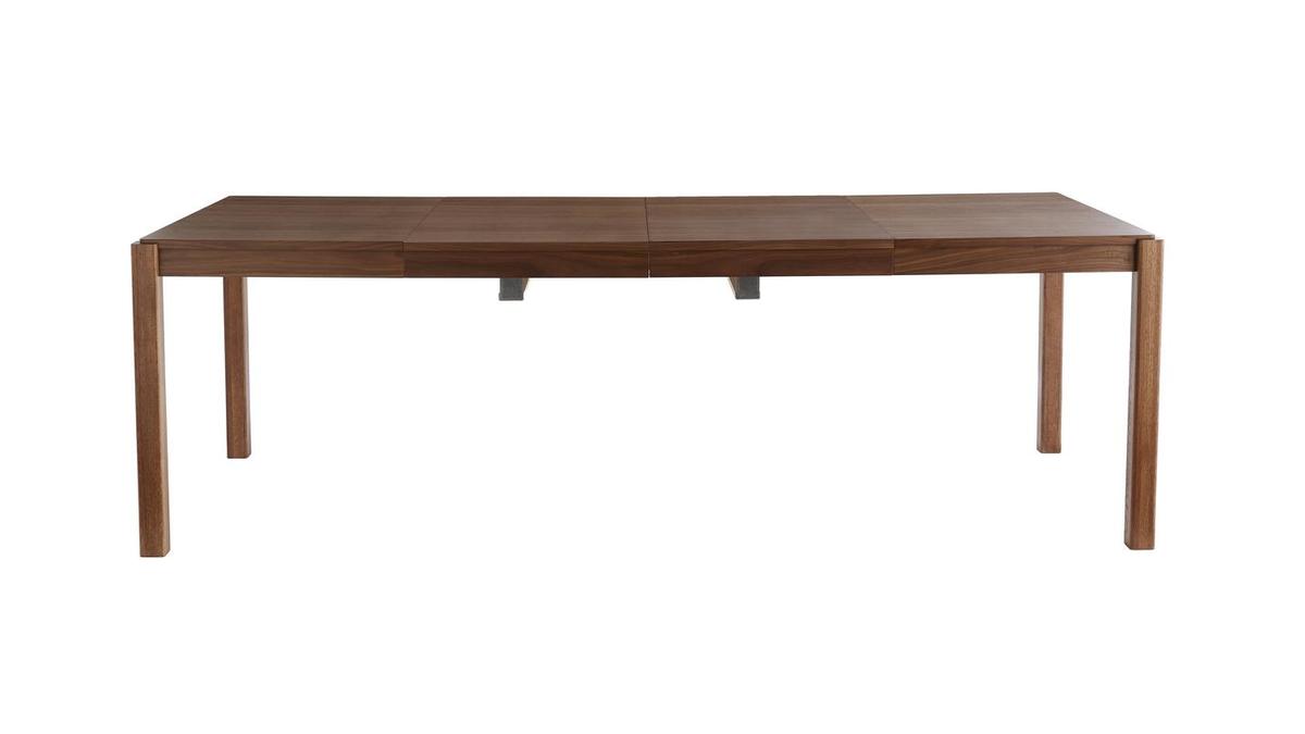 Table  manger extensible rallonges intgres en bois fonc noyer rectangulaire L125-238 cm AGALI