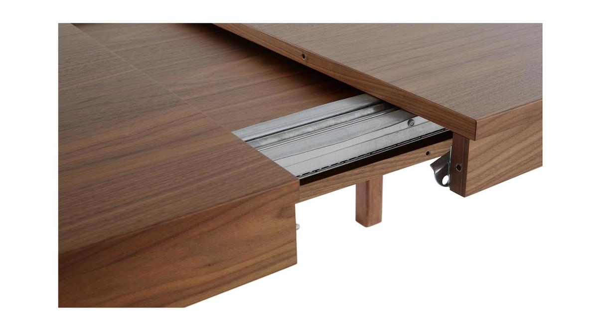 Table  manger extensible rallonges intgres en bois fonc noyer rectangulaire L125-238 cm AGALI