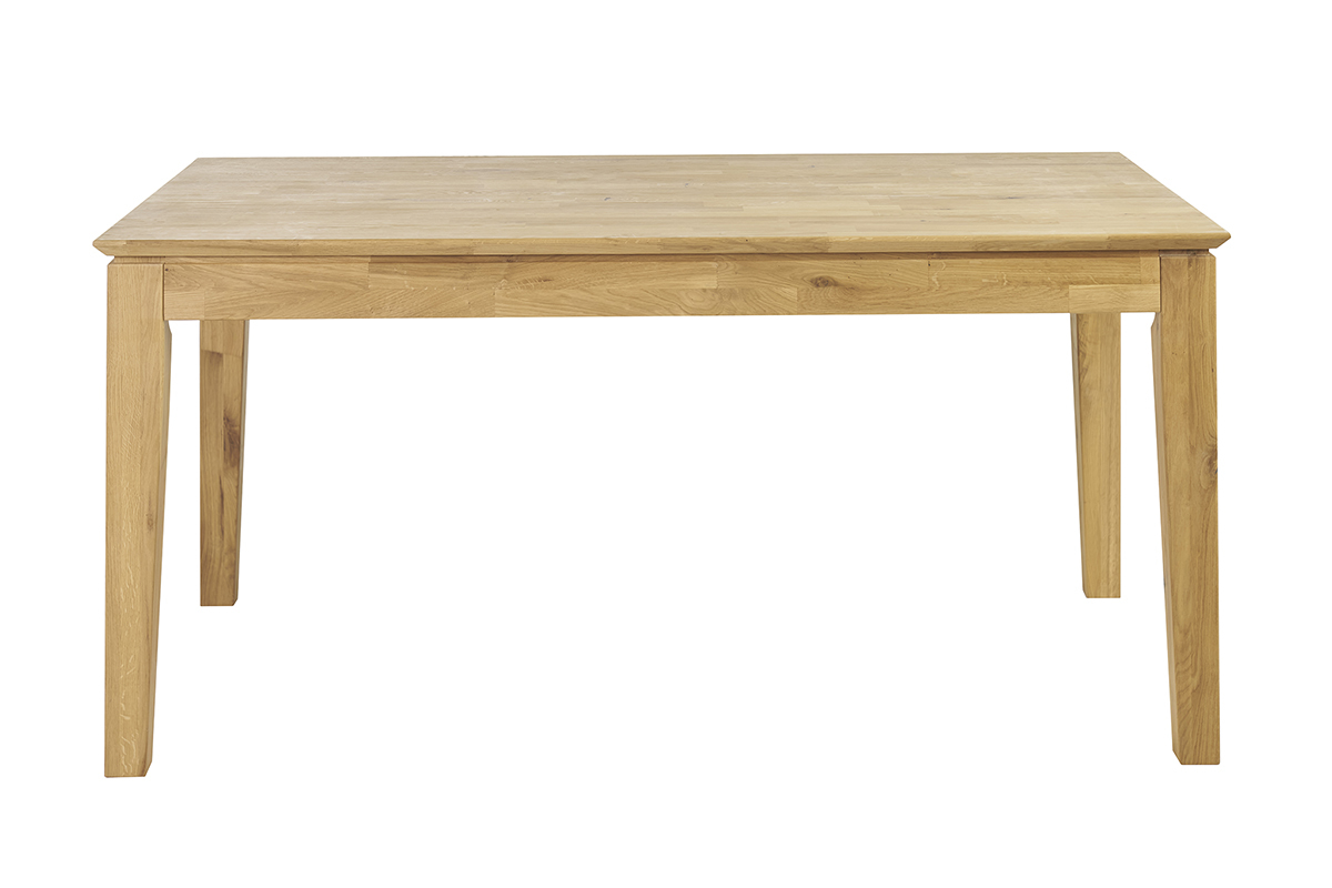 Table  manger extensible en chne massif, vue de face.