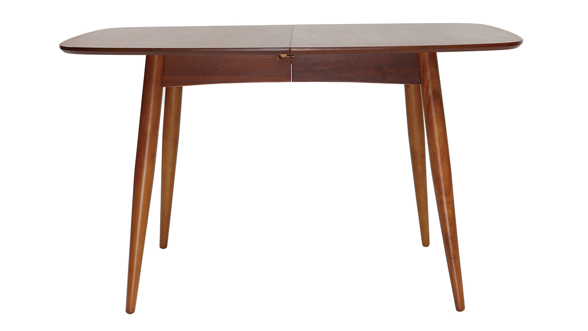 Table à manger extensible rectangulaire en bois foncé L130-160 cm NORDECO
