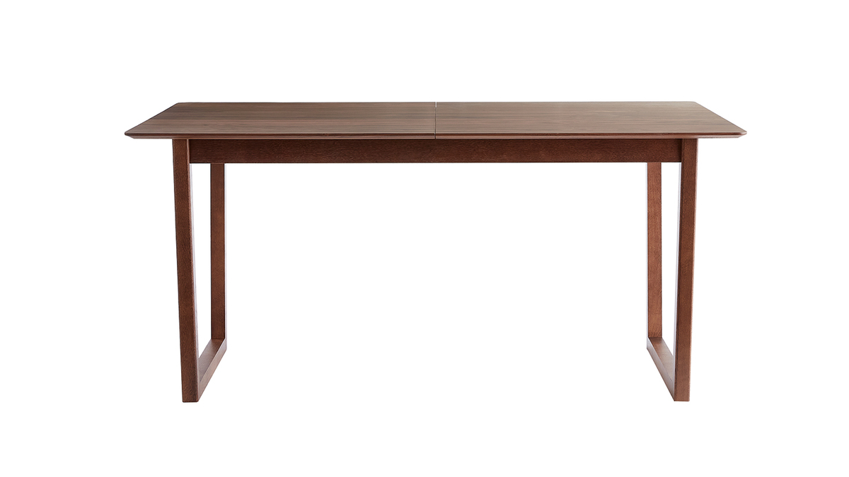 Table à manger extensible rectangulaire en bois foncé noyer L160-240 cm LAHO