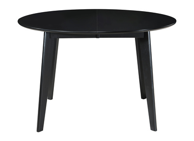 Table &agrave; manger extensible ronde noire L120-150 cm LEENA