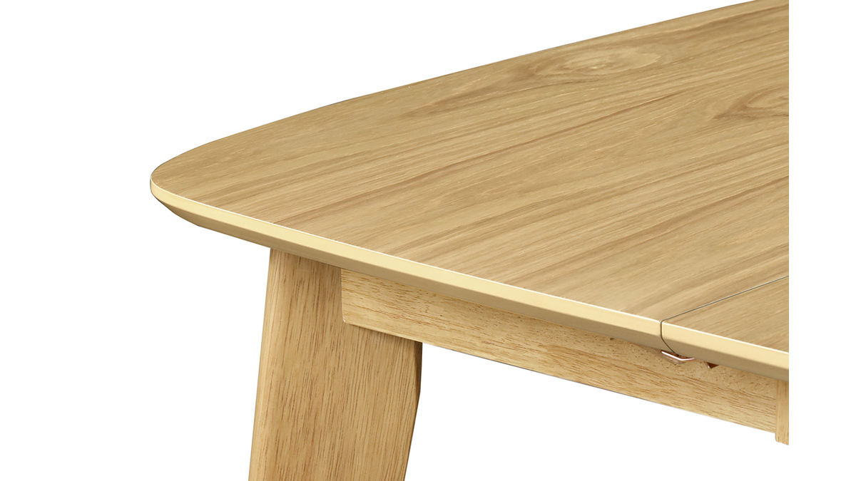 Table à manger extensible scandinave carrée placage chêne L90-130 cm LEENA