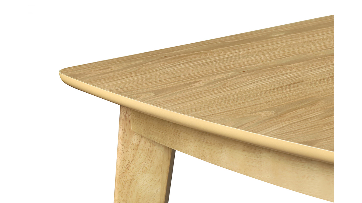 Table à manger extensible scandinave en bois clair L150-200 LEENA