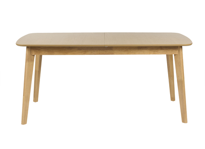 Table &agrave; manger extensible scandinave rallonges int&eacute;gr&eacute;es en bois clair ch&ecirc;ne L168-228 cm LEENA