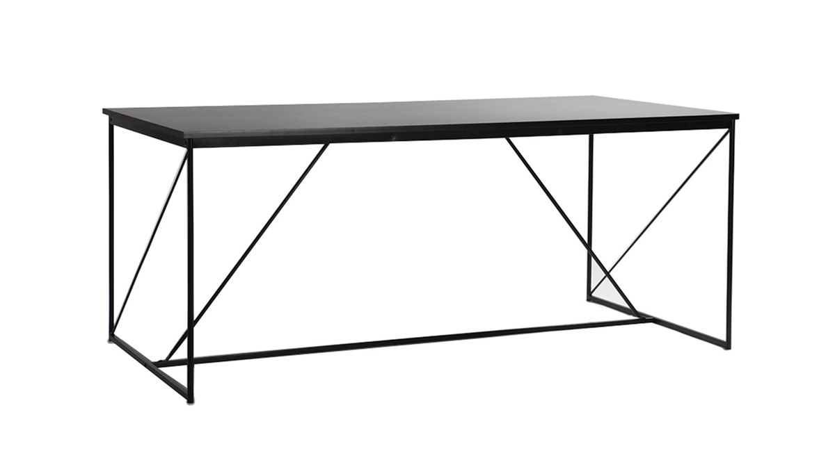Table à manger fixe design gris et noir WALT