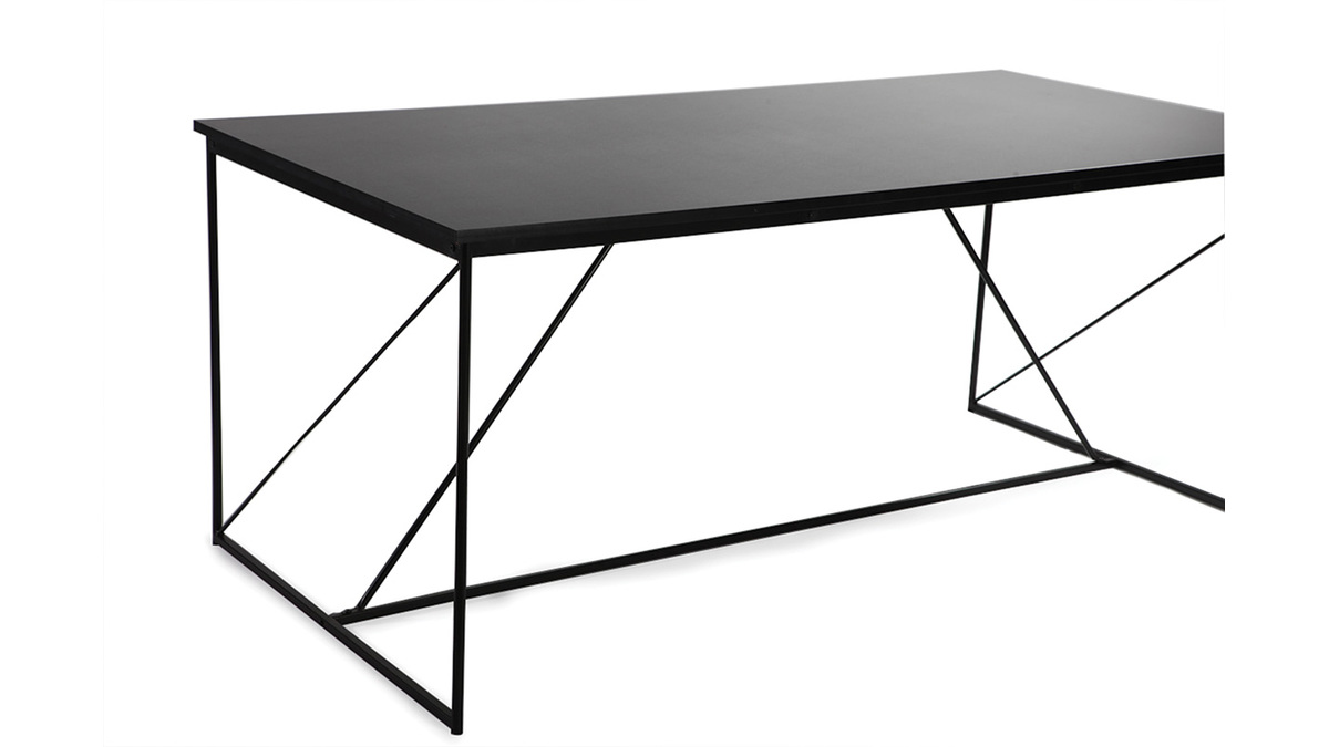 Table à manger fixe design gris et noir WALT