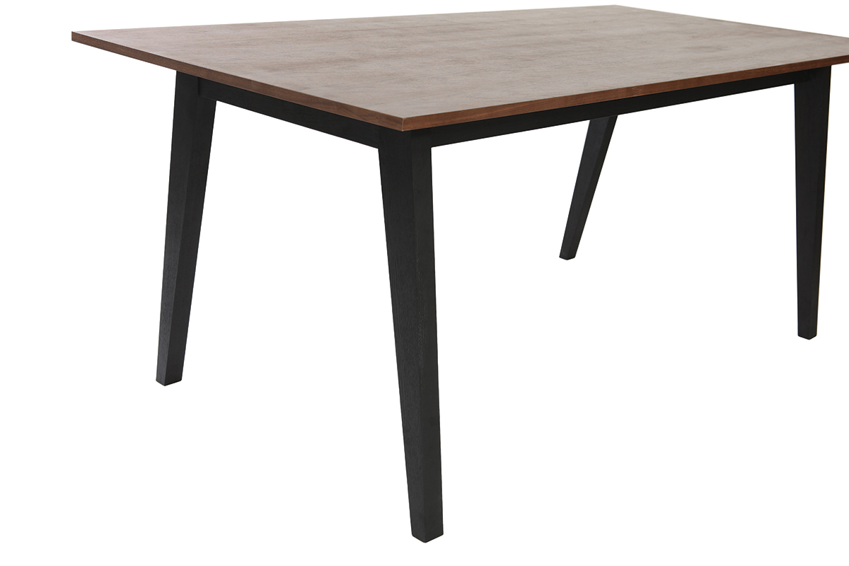Table  manger fixe design noyer et noir mat NORMA
