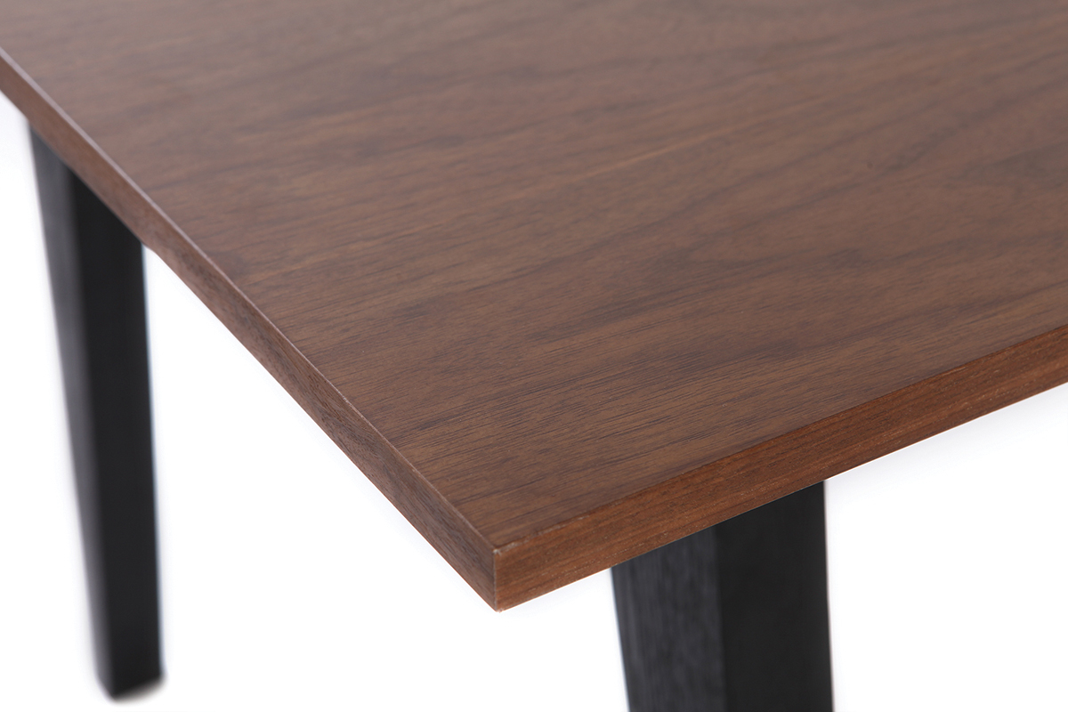 Table  manger fixe design noyer et noir mat NORMA