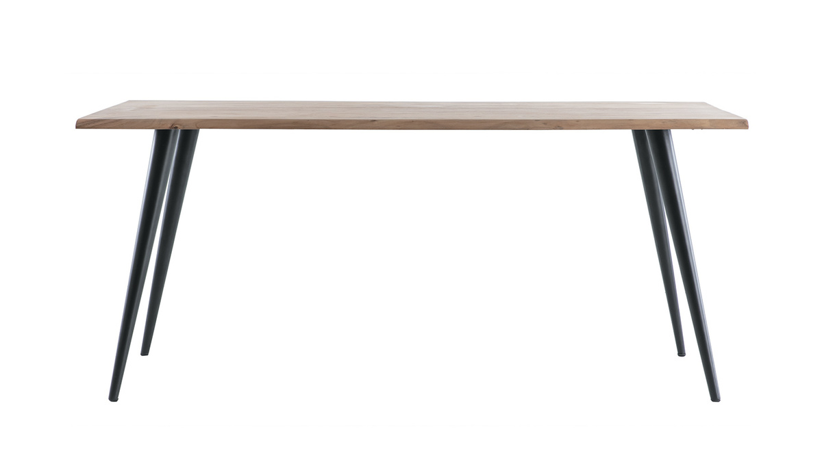 Table à manger industrielle acacia massif et métal rectangulaire L175 cm EDGE