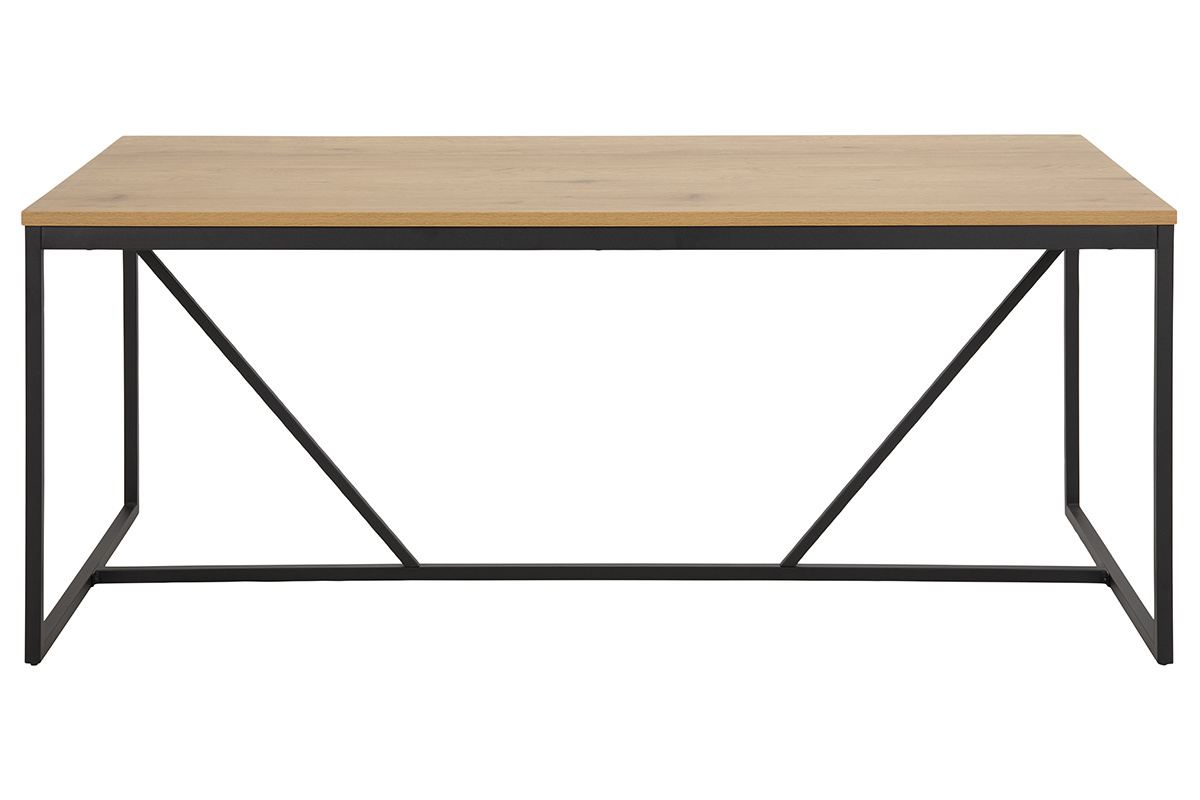Table � manger industrielle m�tal et bois L180 cm TRESCA
