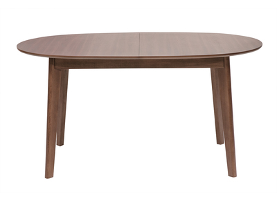 Table &agrave; manger ovale extensible en bois fonc&eacute; noyer L150-200 cm ANSEL