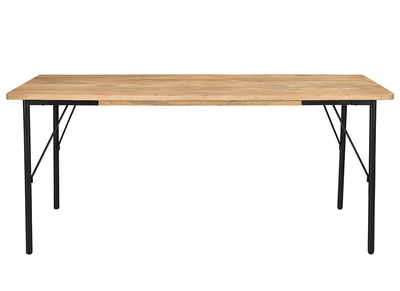 Table à manger rectangulaire en bois manguier massif et métal noir L180 cm JUDE
