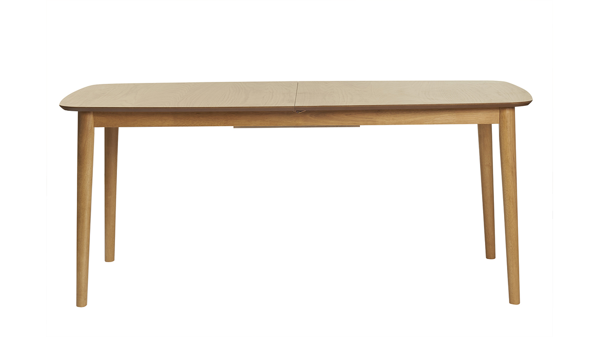 Table à manger rectangulaire extensible en bois clair chêne L180-220 cm EGO