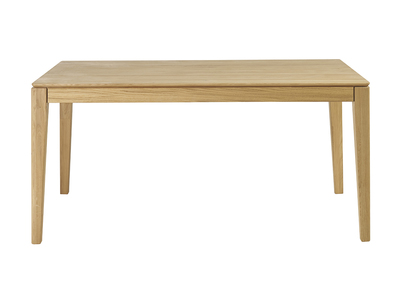 Table à manger rectangulaire extensible rallonge intégrée en bois clair chêne massif L160-245 cm NELYA