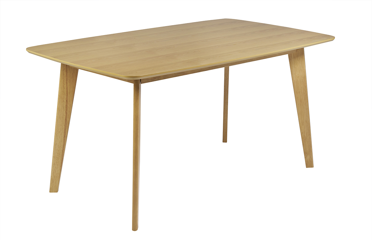 Table  manger rectangulaire scandinave bois clair chne L150 cm LEENA