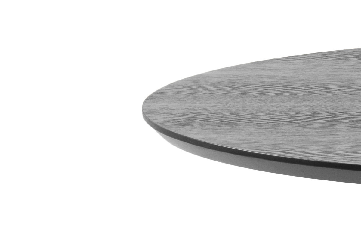 Table � manger ronde bois noir et m�tal D80 cm KALI