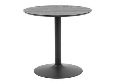 Table &agrave; manger ronde bois noir et m&eacute;tal D80 cm KALI