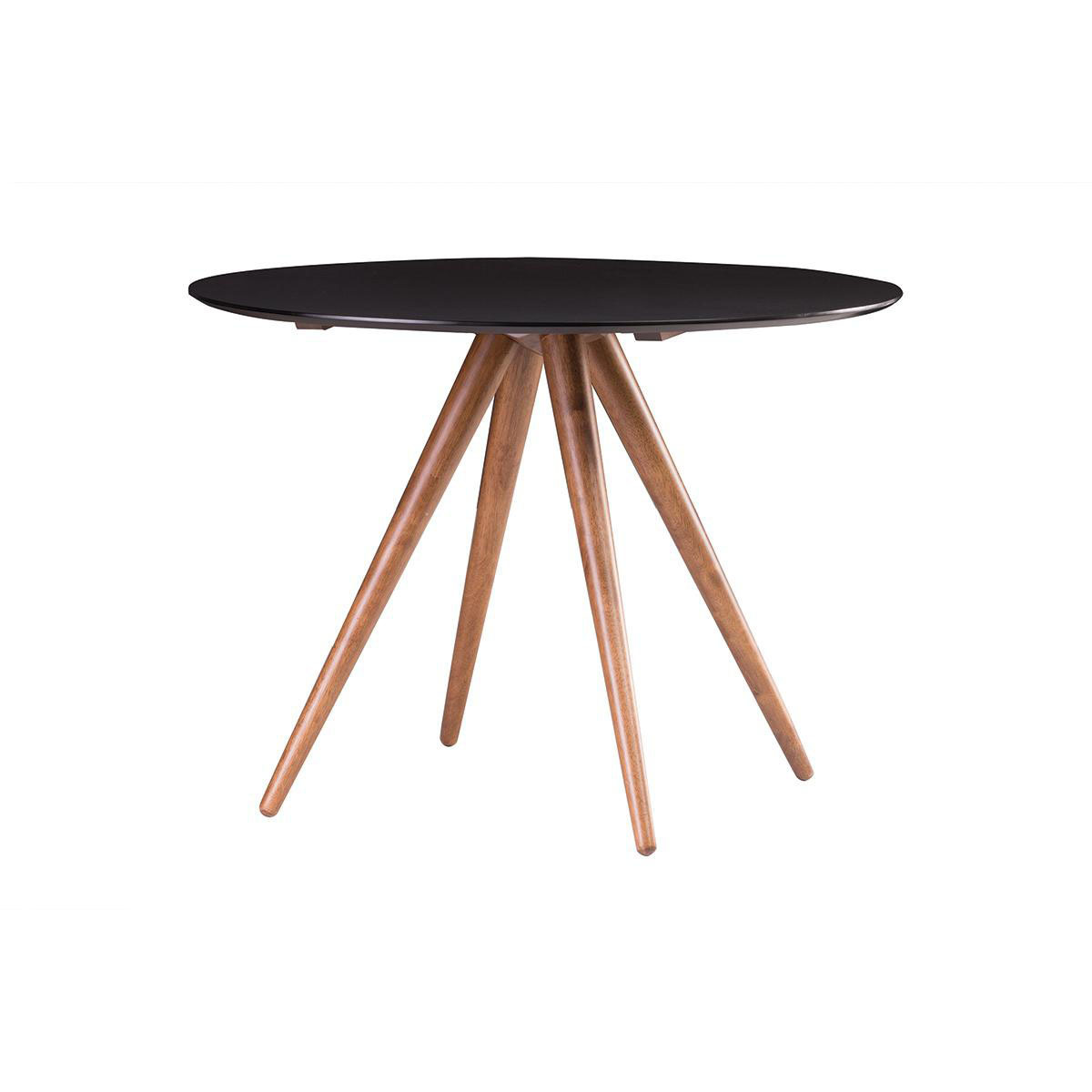Table à manger ronde design noyer et noir D106 cm WALFORD vue1