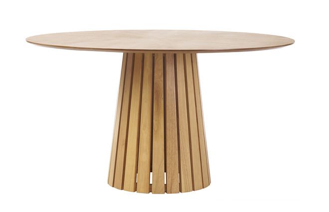 Table à manger ronde en bois clair chêne D137 cm DITA