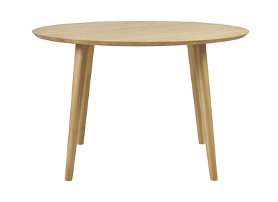 Table à manger ronde en bois clair chêne massif D120 cm OKSANA
