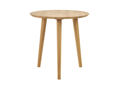 Table à manger ronde en bois clair chêne massif D75 cm OKSANA