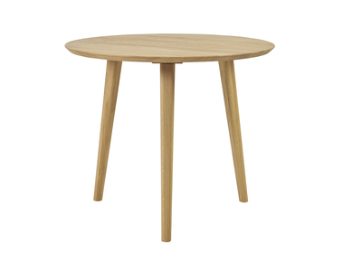 Table à manger ronde en bois clair chêne massif D90 cm OKSANA