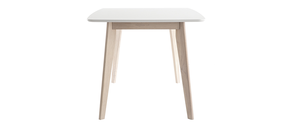 Table à manger scandinave blanc et bois clair L150 cm LEENA