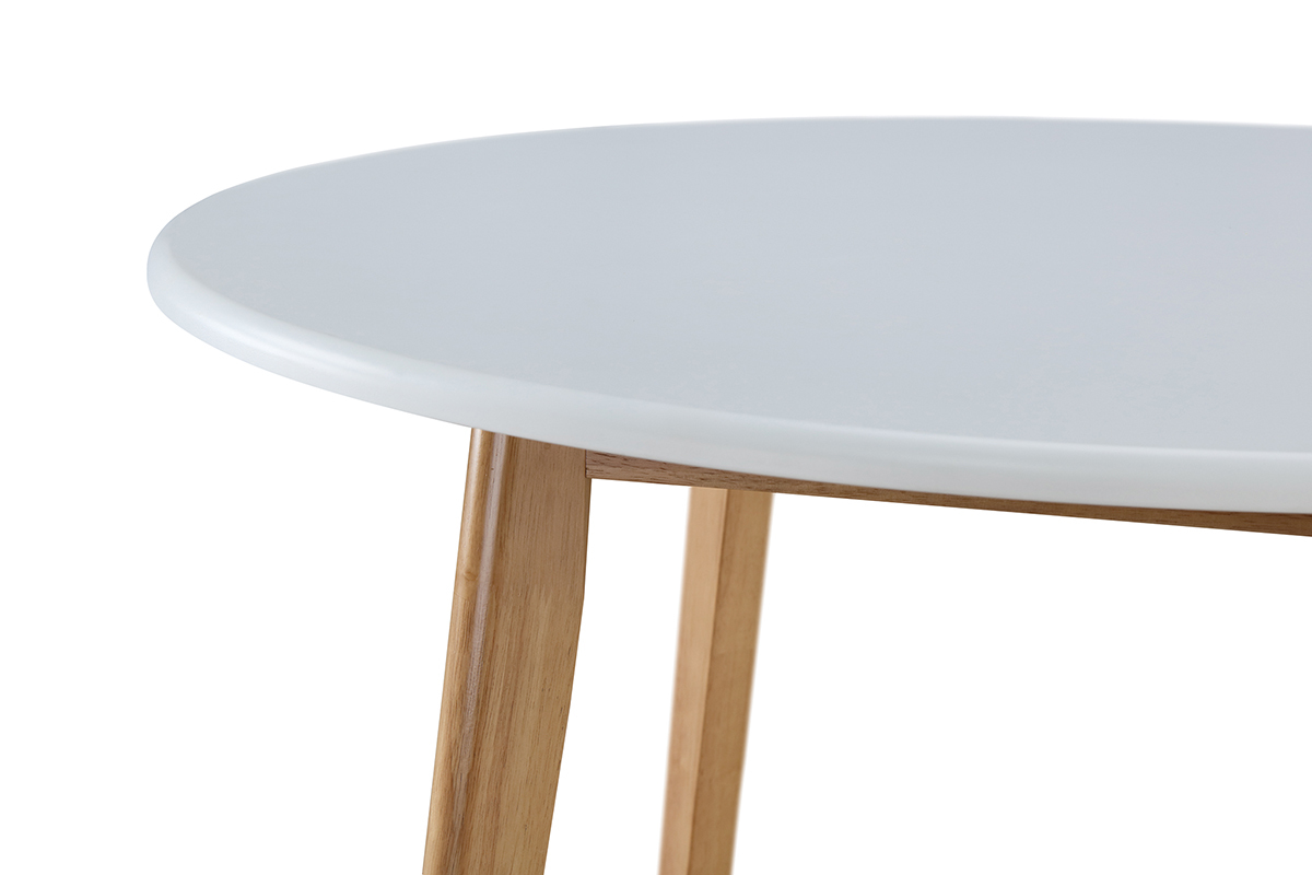 Table � manger scandinave et 4 chaises blanc et bois LEENA