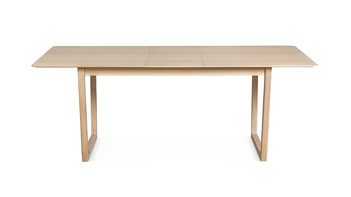 Table à manger scandinave extensible placage chêne rectangulaire L160-240 cm LAHO
