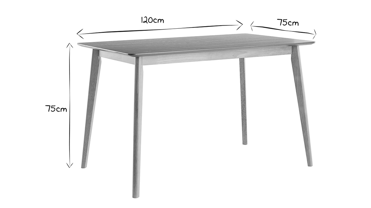 Table à manger scandinave finition frêne L120 cm ELION