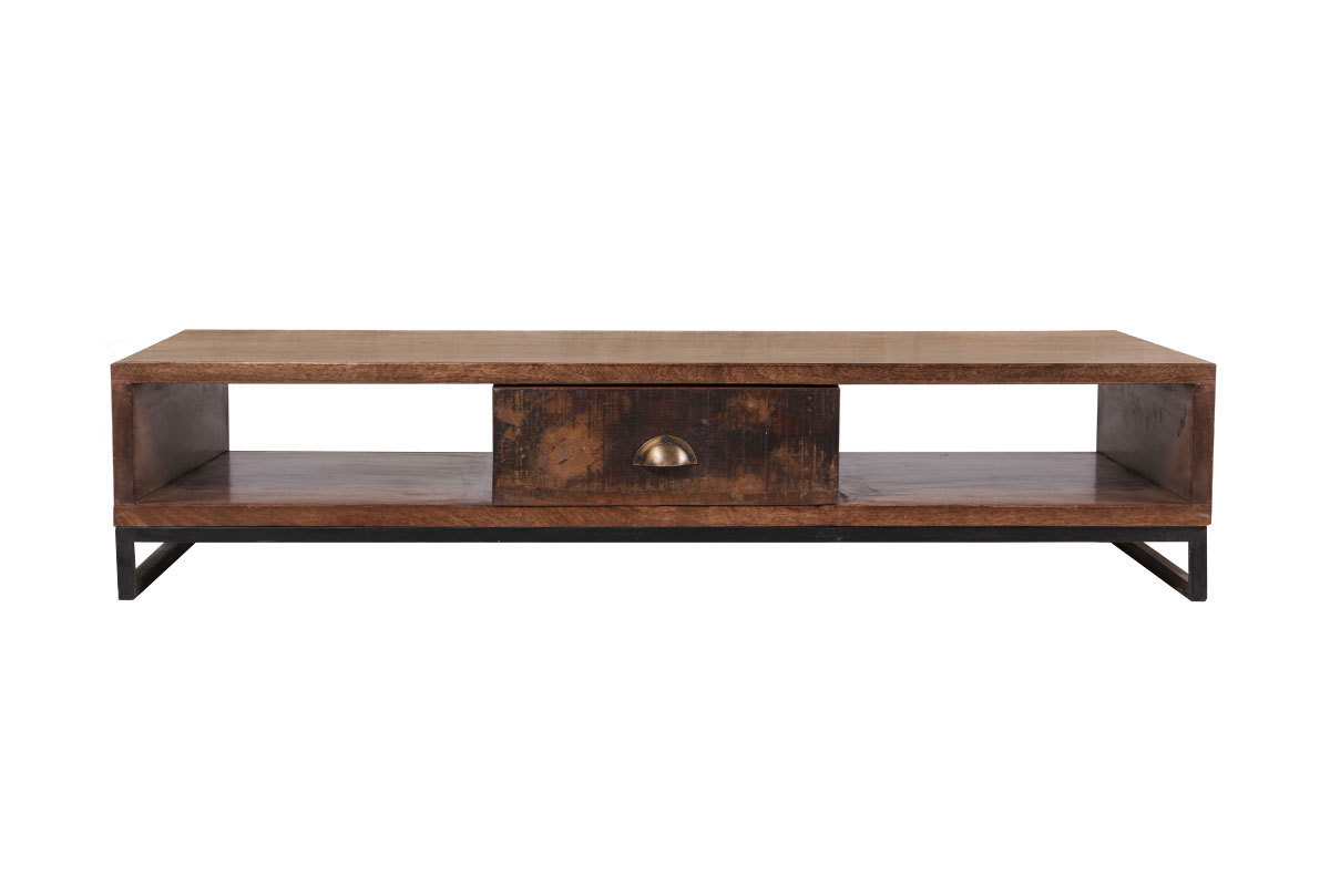 Table basse bois recycl MADRAS