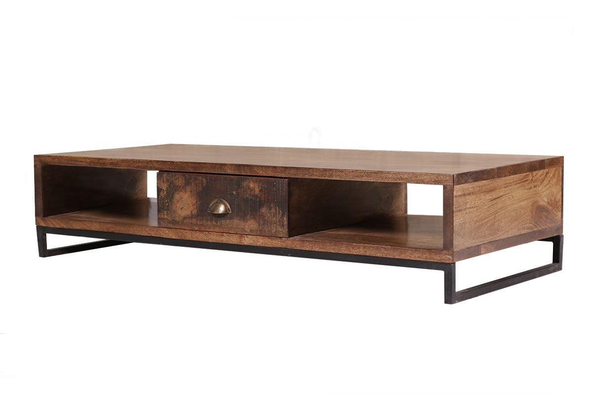 Table basse bois recycl MADRAS