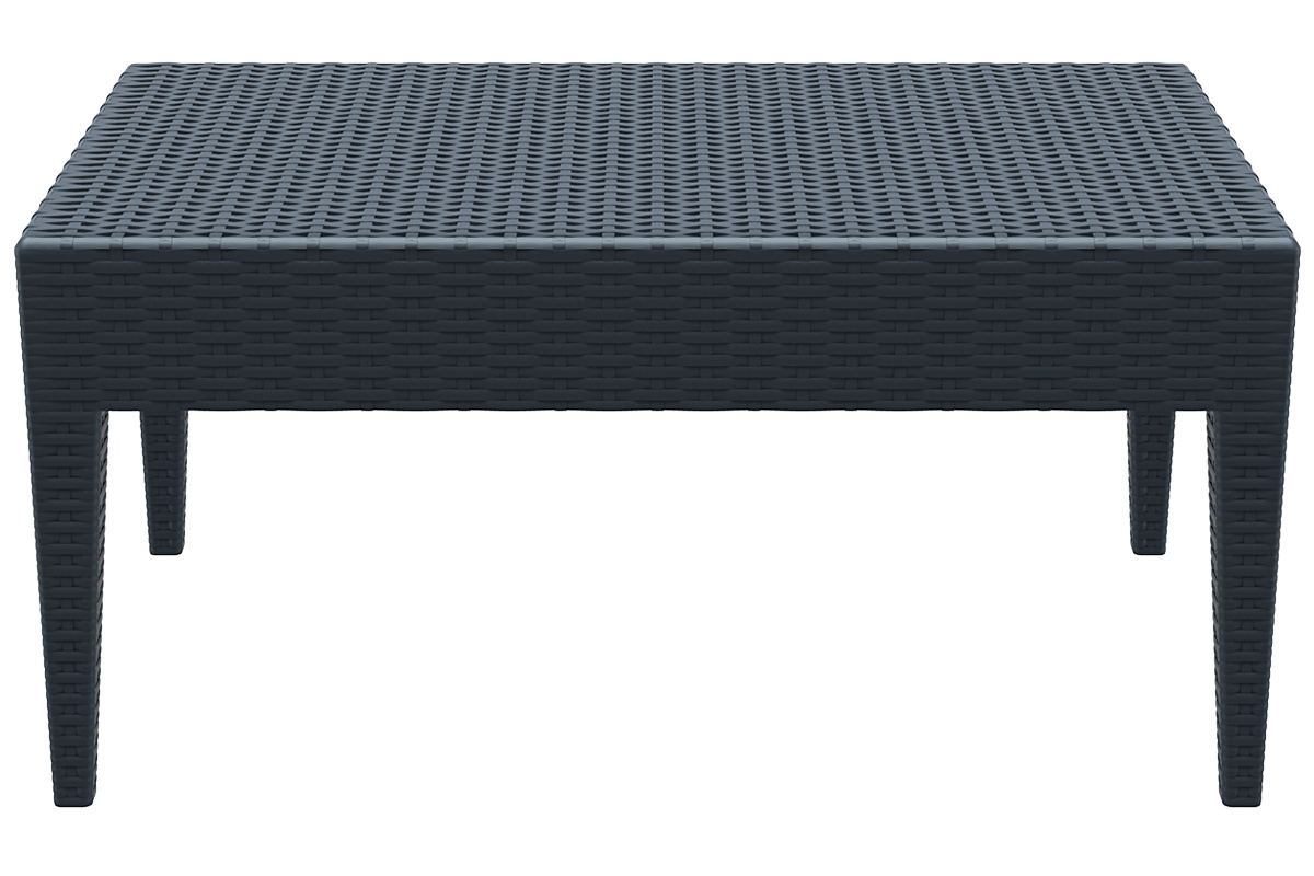 Table basse de jardin en r�sine tress�e grise SAMOA