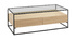 Table basse design avec plateau verre et tiroirs bois rectangulaire FINN