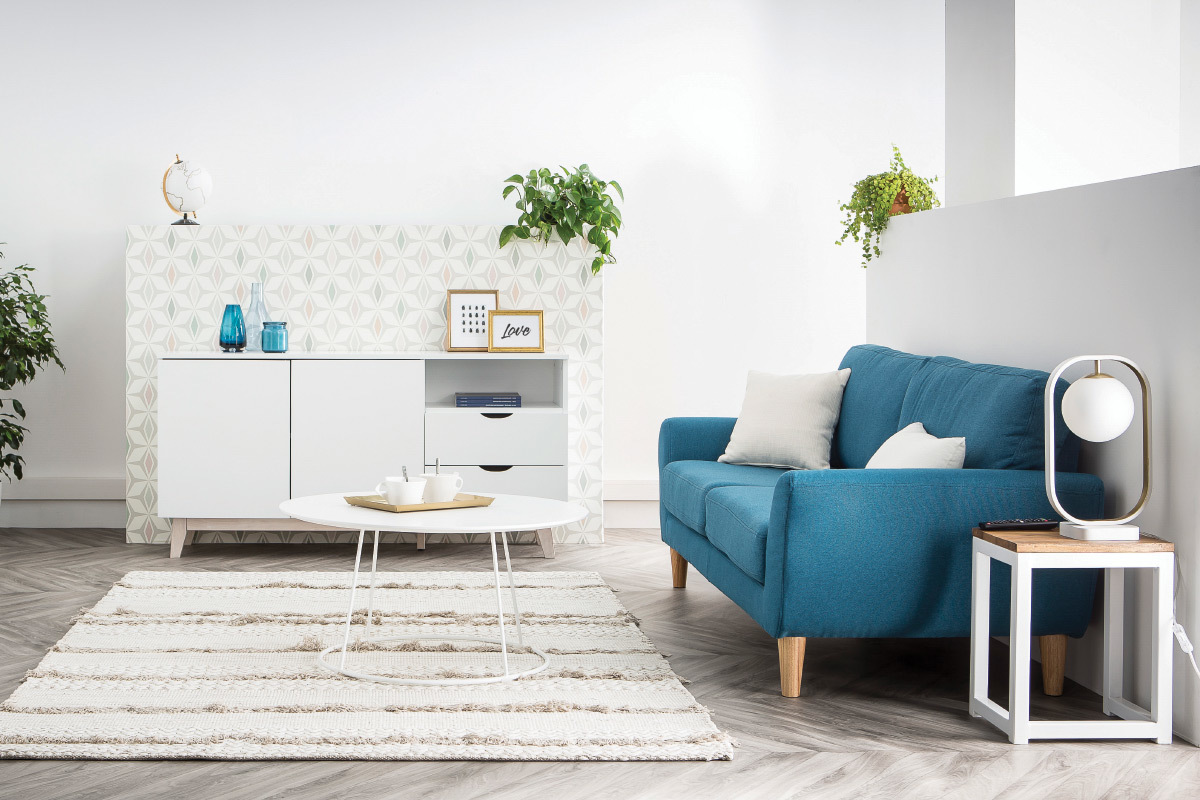 Table basse design blanche D80 x H40 cm KALY