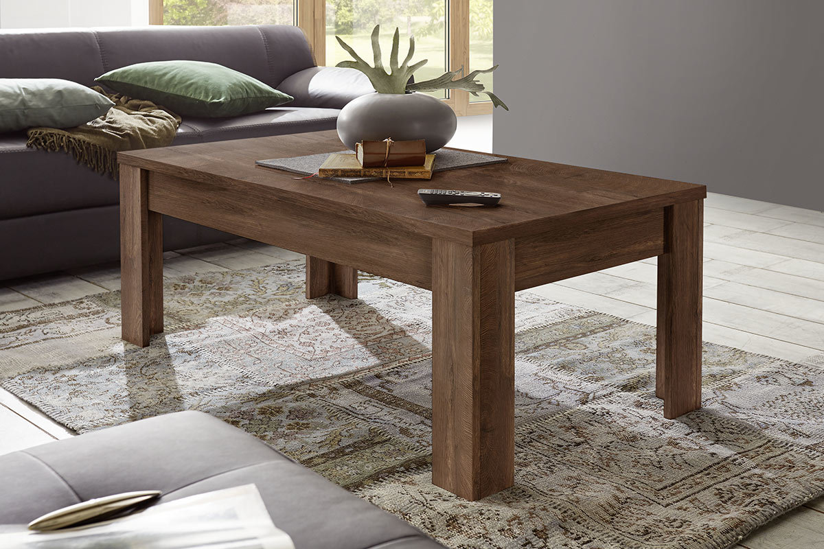 Table basse design bois fonc� 122 cm LAND