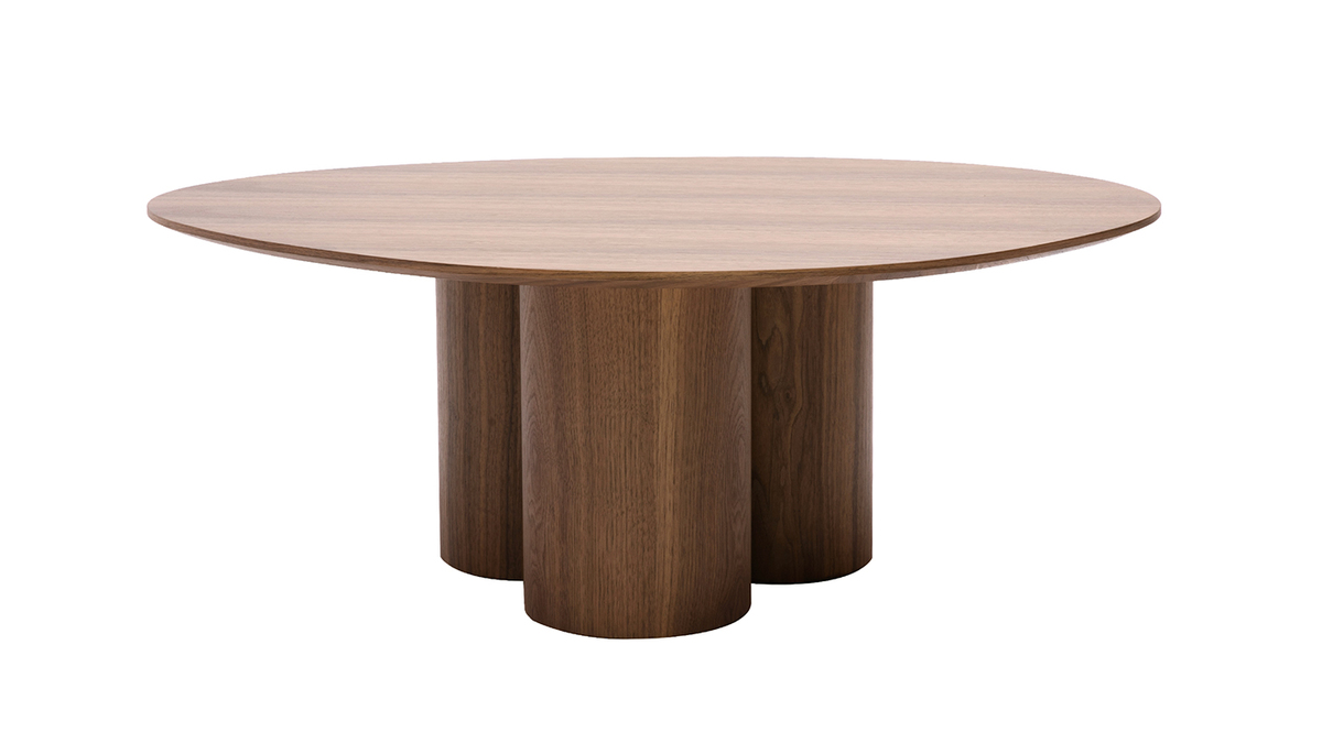 Table basse design bois fonc noyer L100 cm HOLLEN