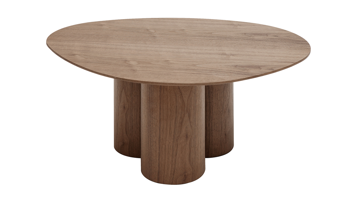 Table basse design bois foncé noyer L78 cm HOLLEN