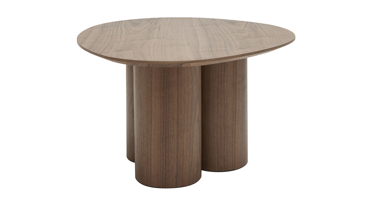 Table basse design bois foncé noyer L78 cm HOLLEN