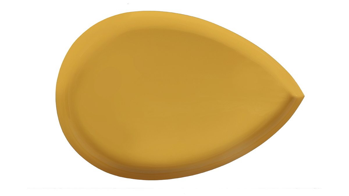 Table basse design en acier laqu jaune et dor L80 cm DROP