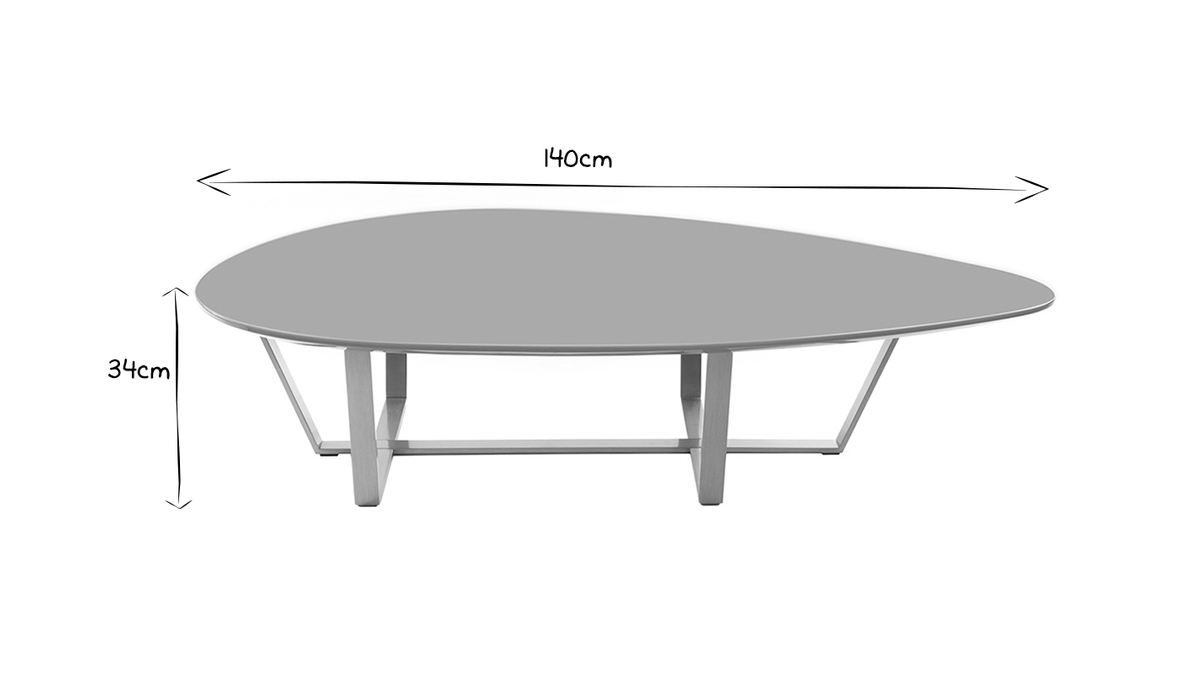 Table basse design gris MILLA