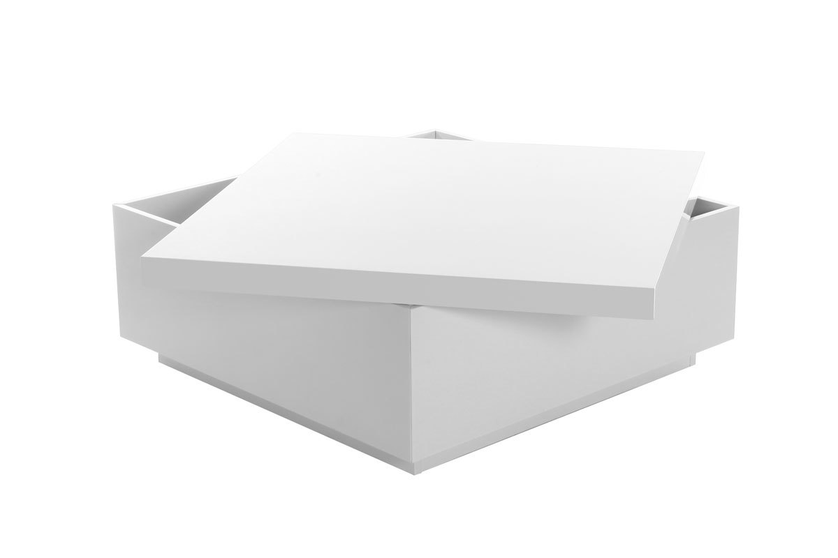 Table basse design laque blanc JANA